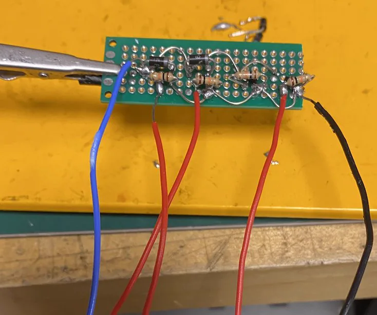 Hand-soldered motor driver circuit board