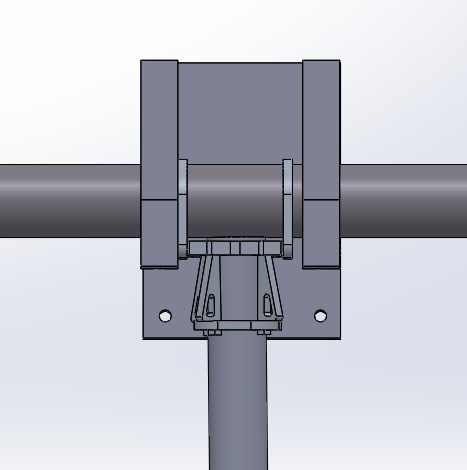 Aluminum landing gear assembled onto the drone arm